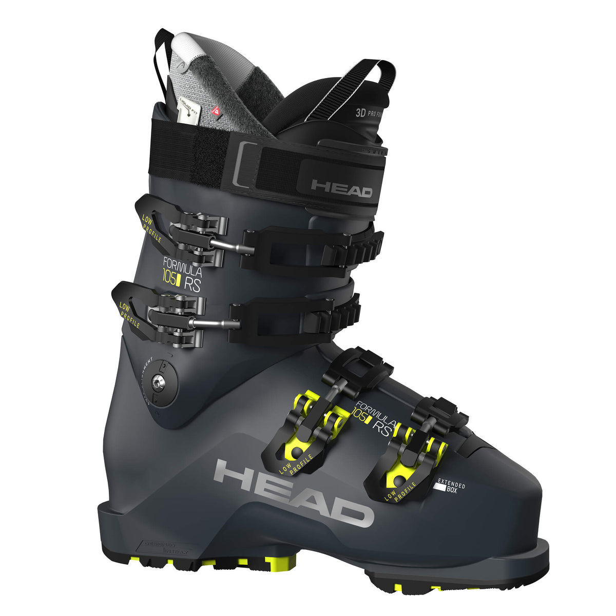 HEAD Formula RS 105 W GW Womens Ski Boots, Dark Blue/Yellow, 27.5 in Dark Blue/Yellow - side view