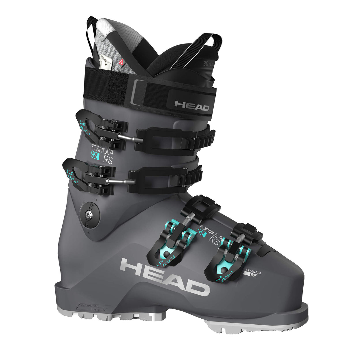 HEAD FORMULA RS 95 W GW Womens Ski Boots, Anthracite/Light Blue, Mondo 27.5 - side view