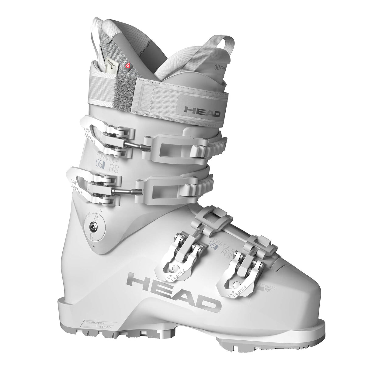 HEAD Formula RS 95 W GW Womens Ski Boots, White, Mondo 27.5 in White - side view