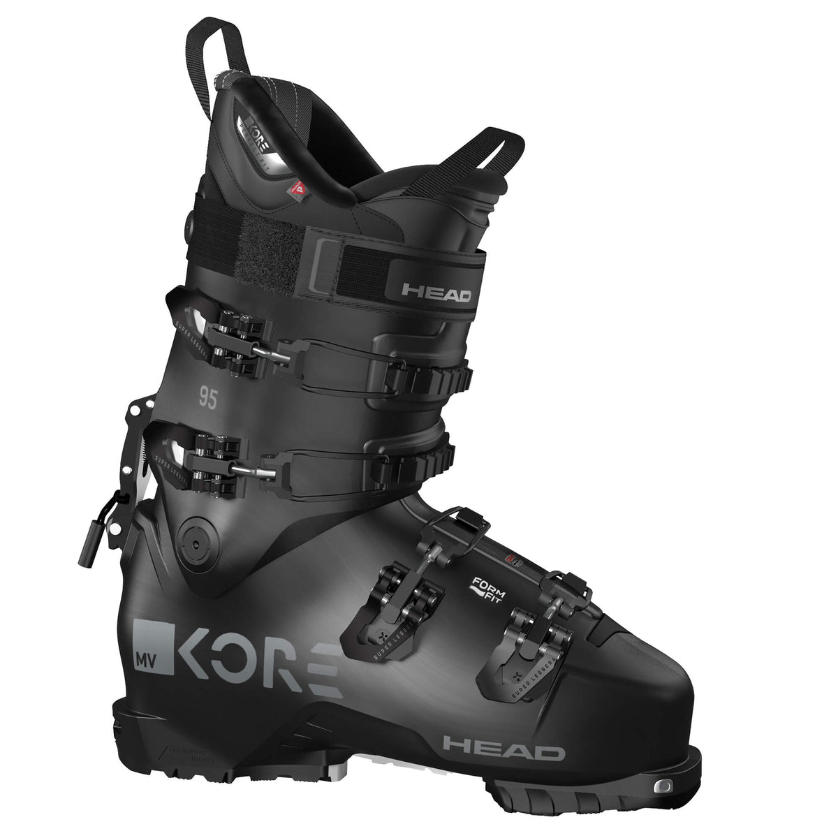 HEAD KORE 95 W GW Womens Freeride Ski Boots, Black in Black - side view