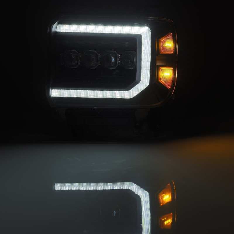 AlphaRex 14-18 GMC Sierra NOVA LED Proj Headlights Plank Style Black w/Activ Light/Seq Signal/DRL - View 2