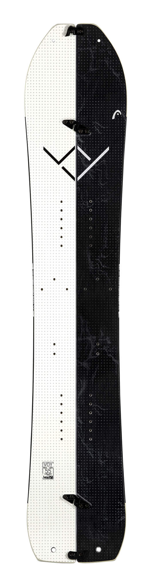 HEAD VOY Splitboard with Climbing Skins, 146 cm in White - top view