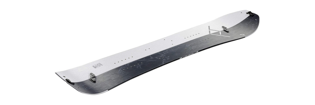 HEAD VOY Splitboard with Climbing Skins, 146 cm in White - side angle view