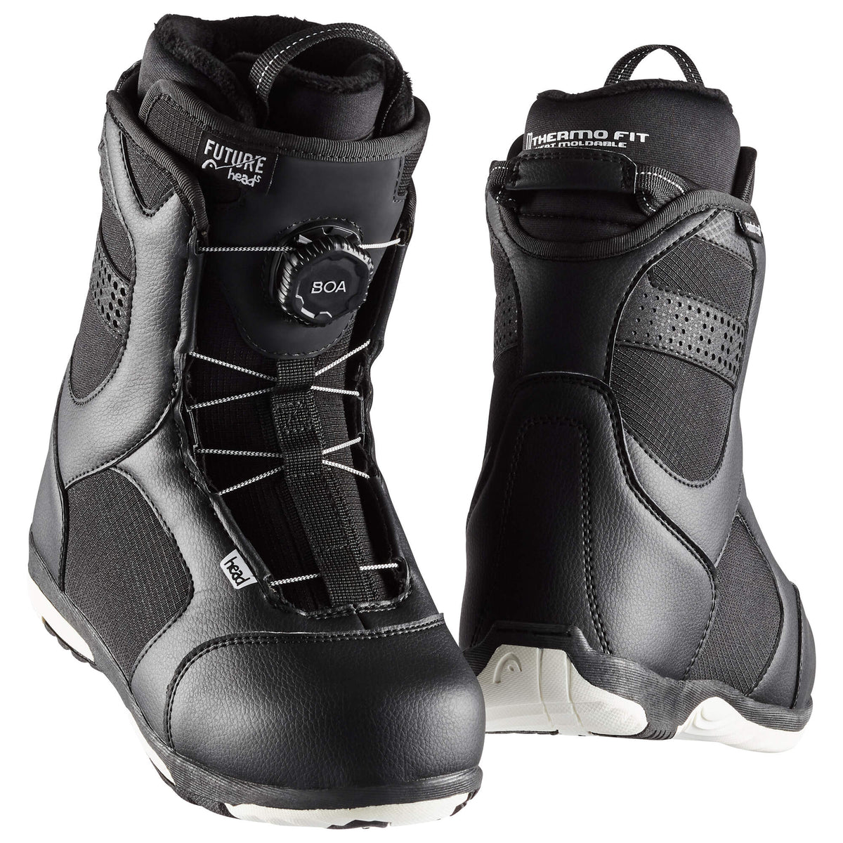 HEAD FH BOA Youth Snowboard Boots, Black, 25.5 in Black - pair view
