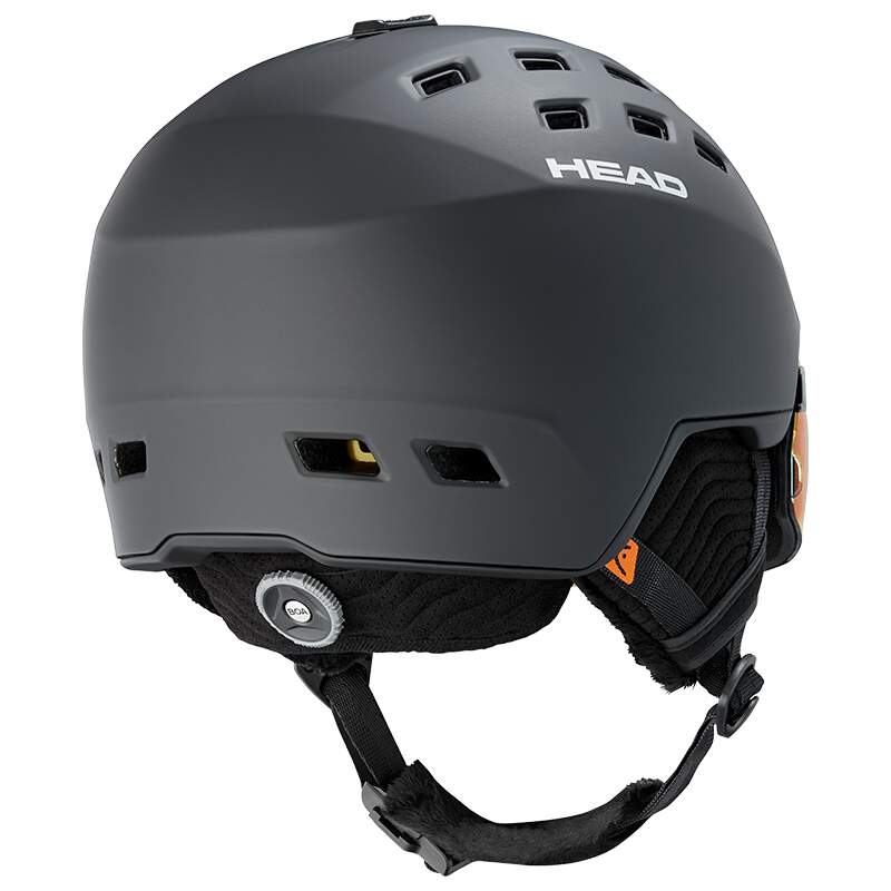 HEAD RADAR 5K MIPS Visor Ski Helmet, Black in Black - side view