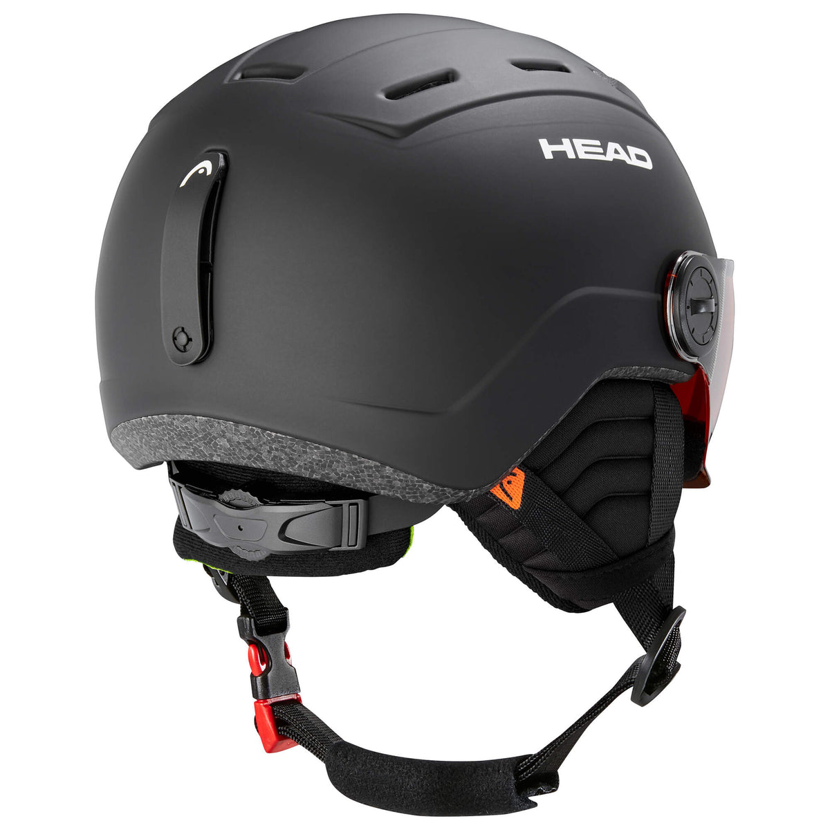 HEAD MOJO Visor MIPS Kids Ski Helmet, Black, XXS in Black - back angle view