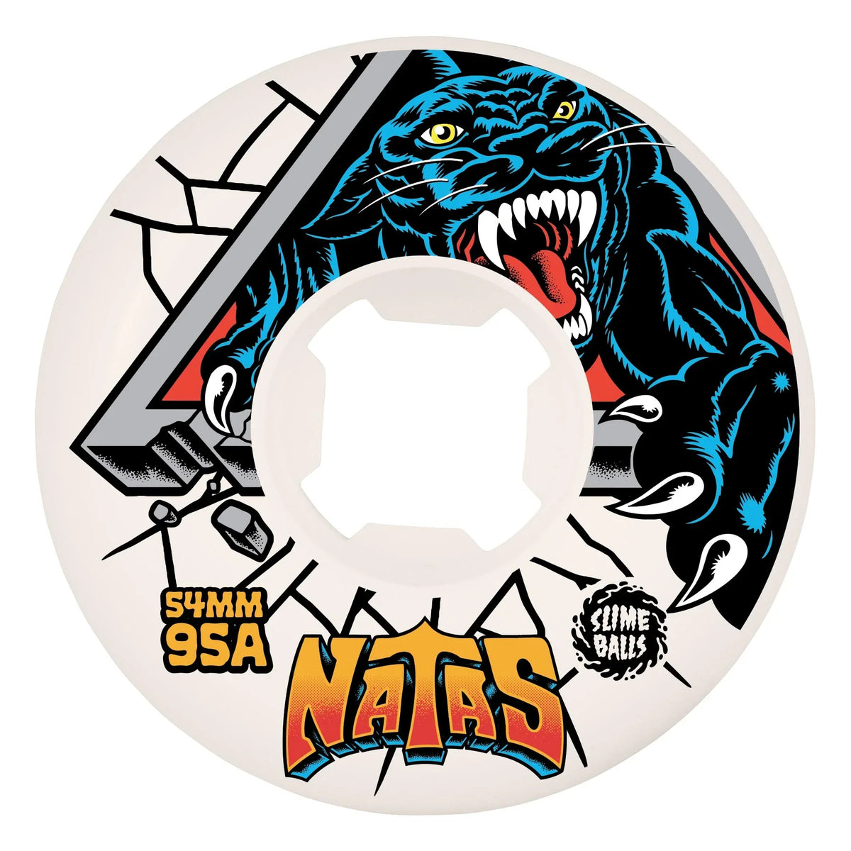 Slime Balls Natas Kaupas Hardline Wheels 54mm 95a - White (Set)