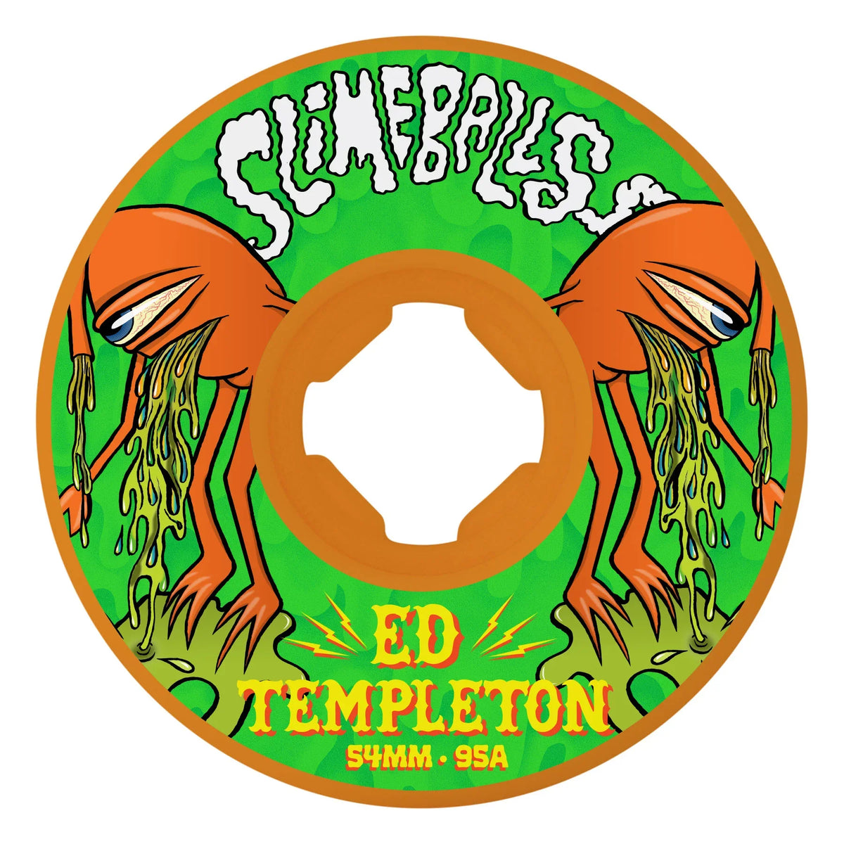 Slime Balls Ed Templeton Hardline Wheels 54mm 95a - Orange (Set of 4)