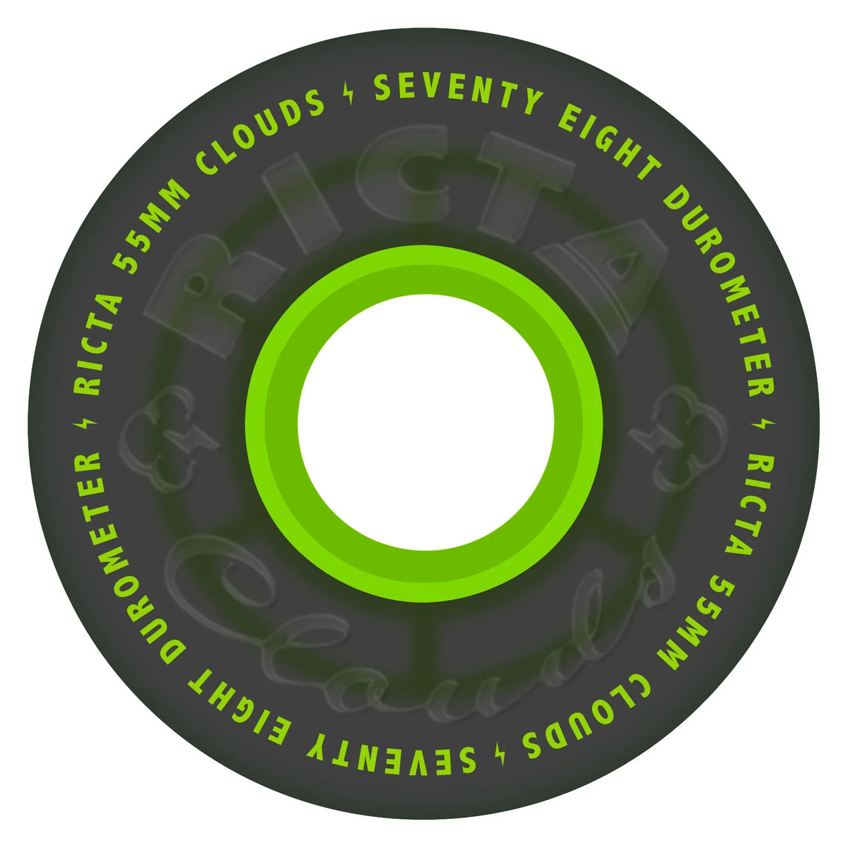 Ricta Clouds Wheels 55mm 78a - Transparent Black/Green (Set)