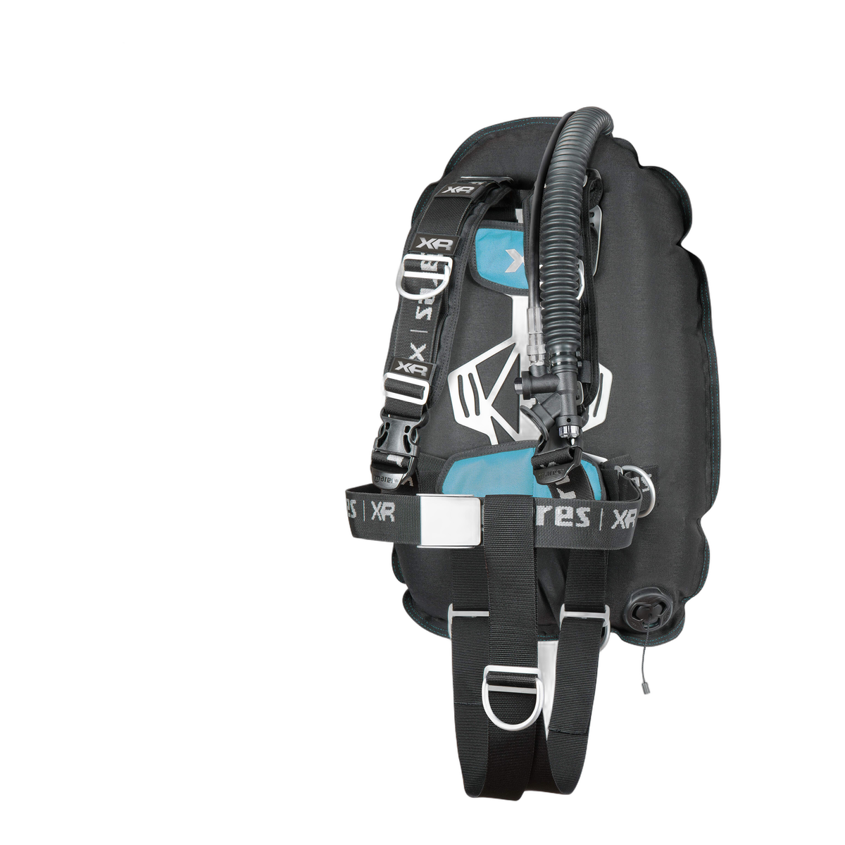 Mares XR-Rec Trim Single Backm. Set XR Line BCD in Aqua - front view