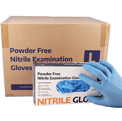 Medical Grade Nitrile Exam Gloves, Large, 3 mil, (100/bx), 10 bxs/case