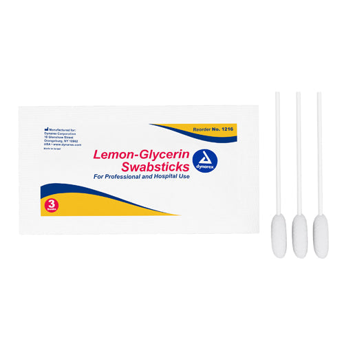 Lemon-Glycerin Swabsticks - Refreshing Oral Care for Dry Mouth - 3 Packets of 25