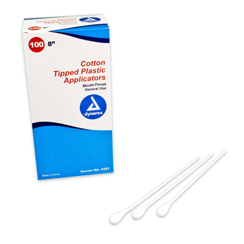 Cotton Tipped Applicators, 8 in, Non-Sterile, 100 ct