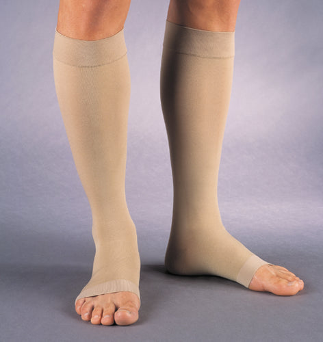 Jobst Relief 20-30 mmHg Knee High Open Toe Compression Stockings - Medium Beige (Pair)
