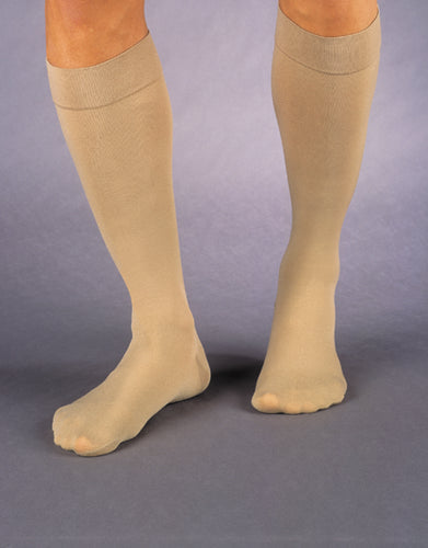 Jobst Relief 20-30 mmHg Knee High Compression Stockings - Extra Large Full Calf, Beige, Open Toe (Pair)