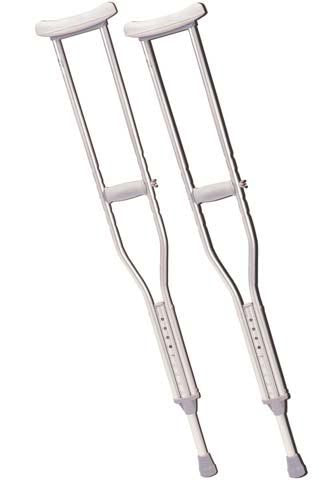 Adjustable Aluminum Push-Button Crutches, Adult 5'2"-5'10" (Case of 8)