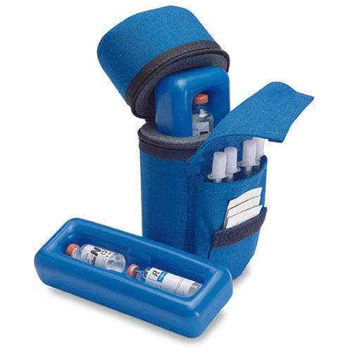 Medicool Insulin Travel Case - Blue Insulated Diabetes Organizer - Holds Supplies, Keeps Insulin Cold Up to 16 Hours