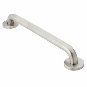 Moen 18-Inch Peened Grab Bar with SecureMount - ADA Compliant Bathroom Safety Handle