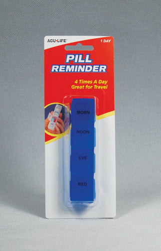 Daily Pill Organizer - 4 Compartment Pill Reminder - Morning Noon Evening Bedtime