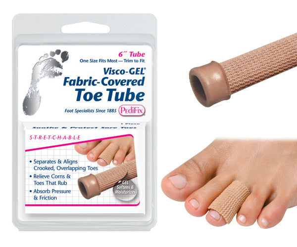 Visco-GEL Fabric Covered Toe Tube - Small - Cushions & Separates Toes
