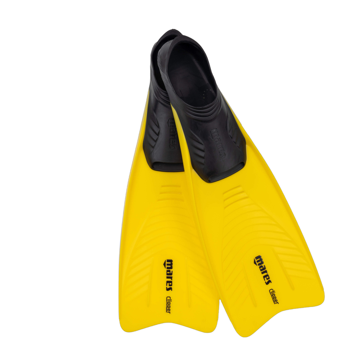 Mares Clipper Full Foot Snorkeling Fins in Yellow - front view