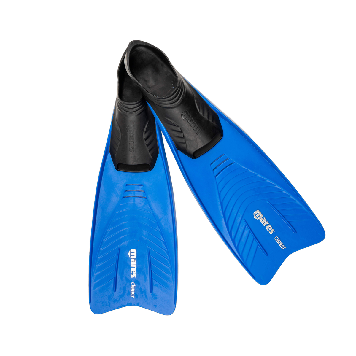 Mares Clipper Full Foot Snorkeling Fins in Blue - front view