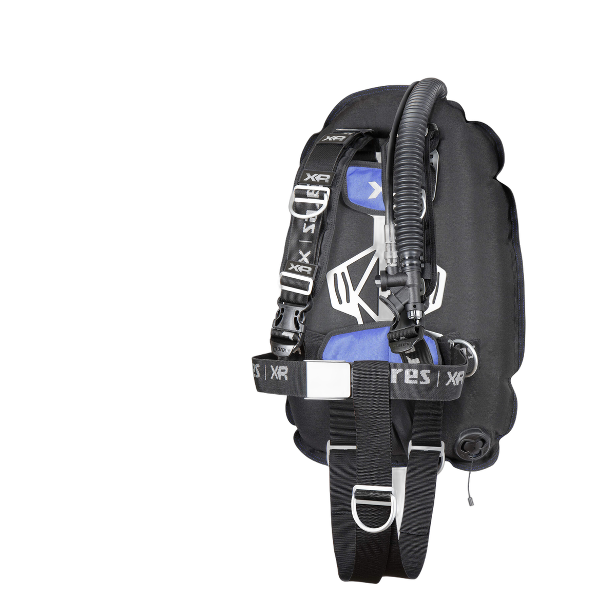 Mares XR-Rec Trim Single Backm. Set XR Line BCD in Blue - front view