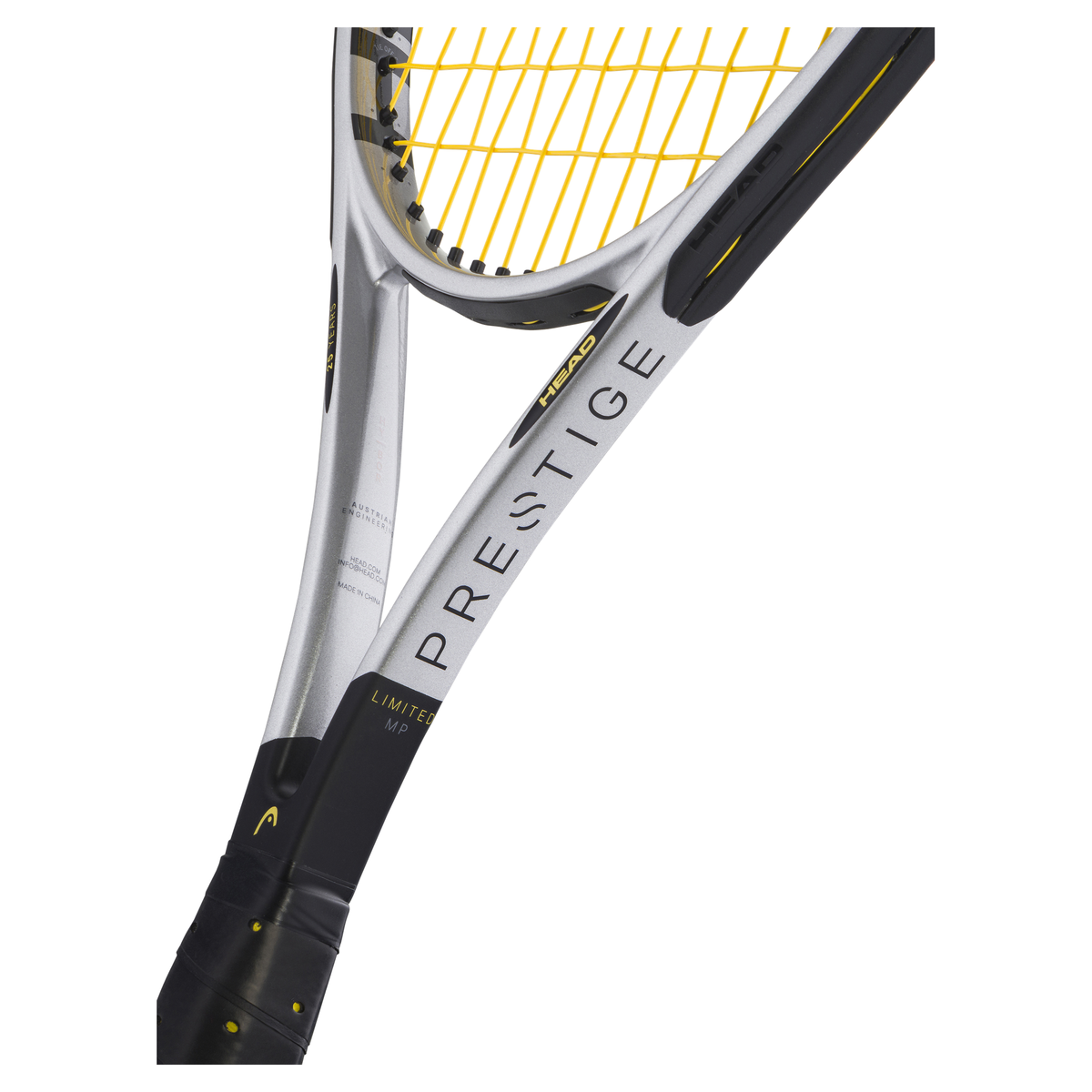 HEAD Prestige MP Limited 2026 Tennis Racquet in Silver/Black - throat detail
