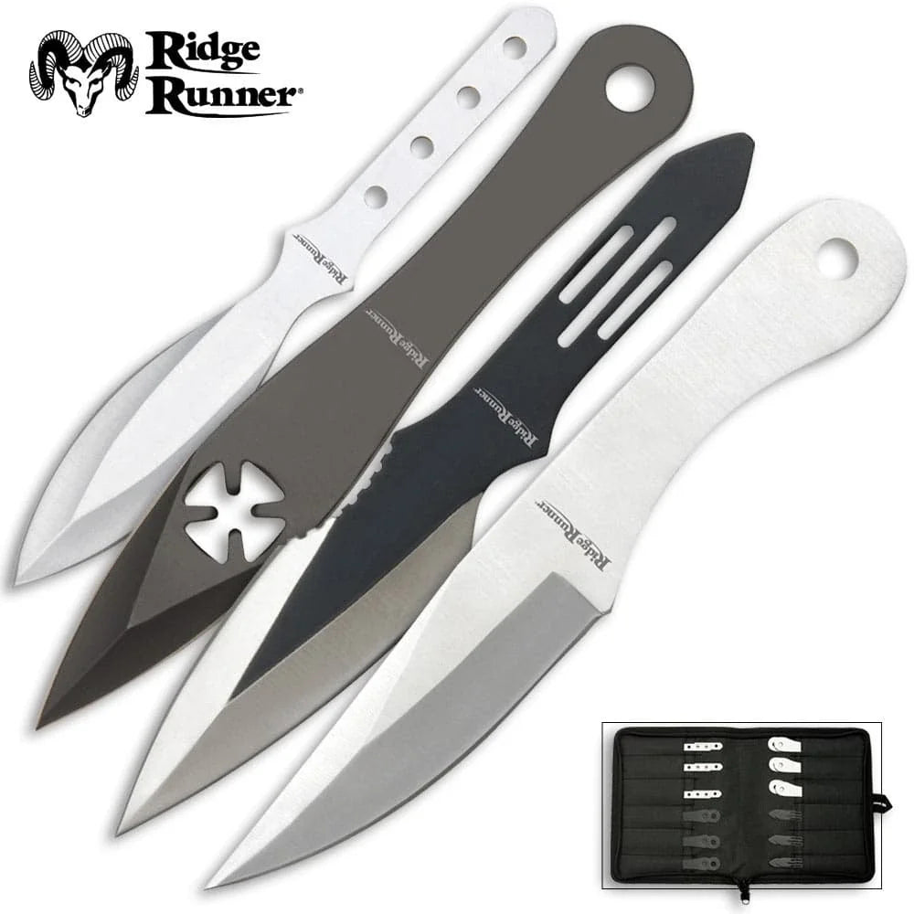 24-Piece Ridge Runner Throwing Knives Set 5 3/8” length