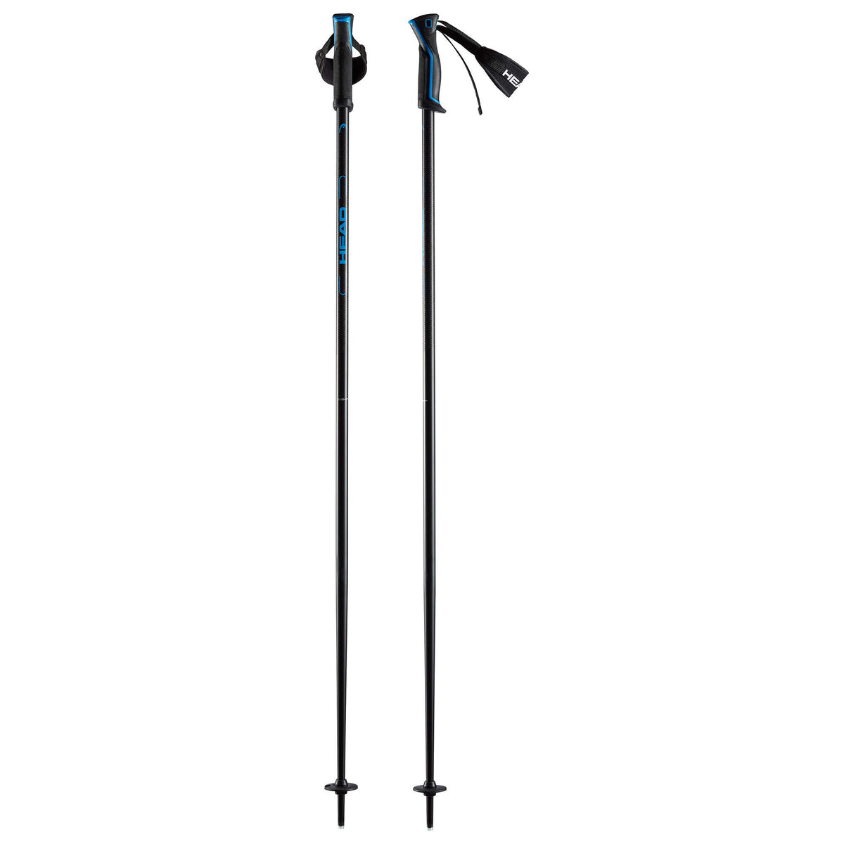 HEAD Frontside Ski Poles, Anthracite/Blue, 130 cm in Gray - full length view