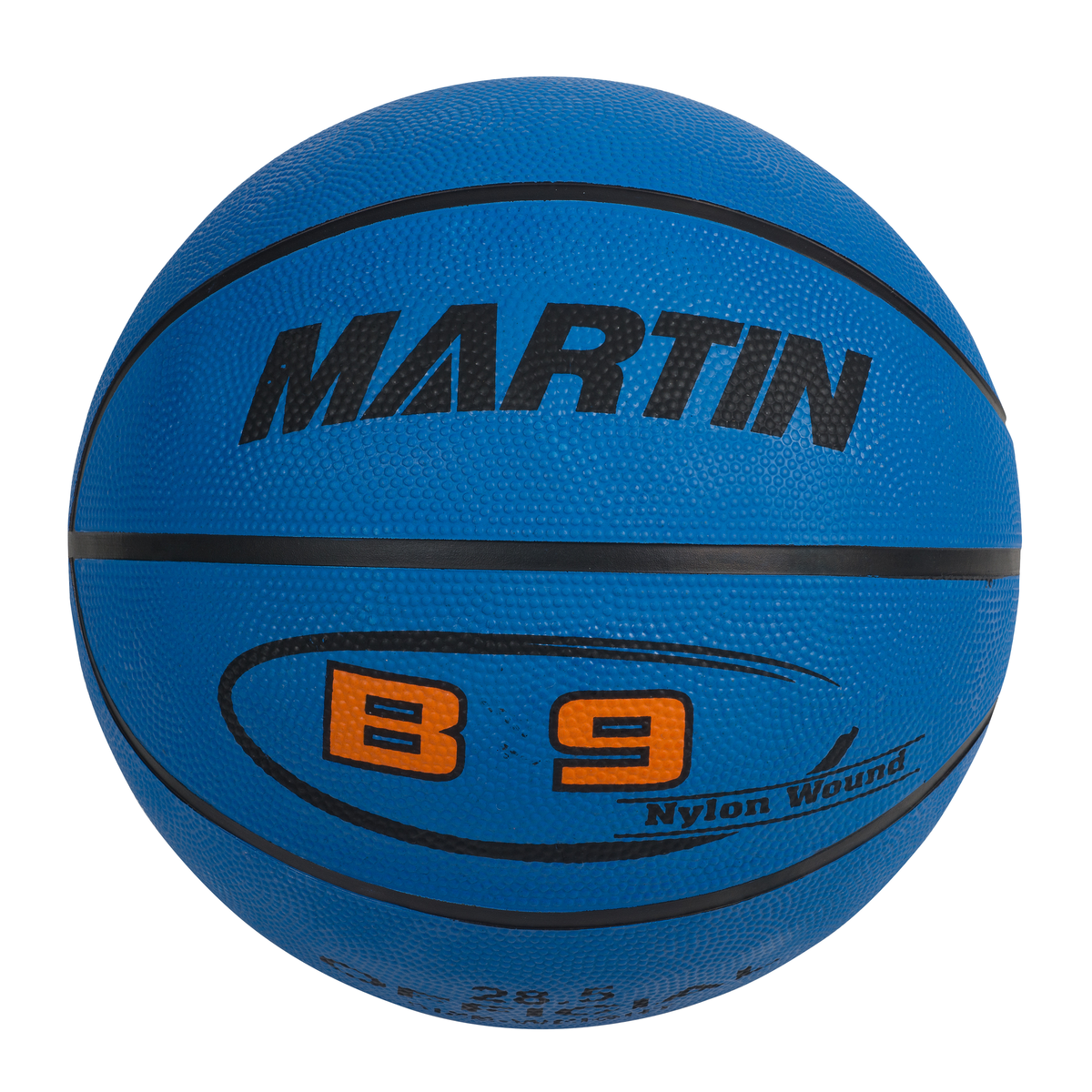 Martin Sports Rainbow Rubber Basketball, Women's Size 6 in Blue - Front View