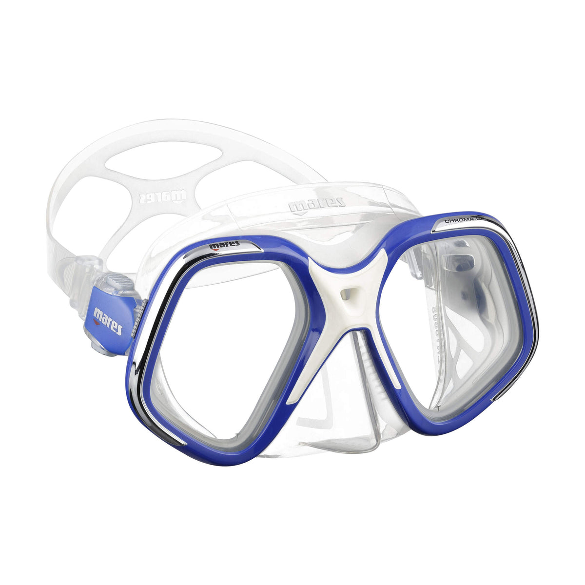 Mares Chroma Up Diving Mask in Blue/Clear - front view