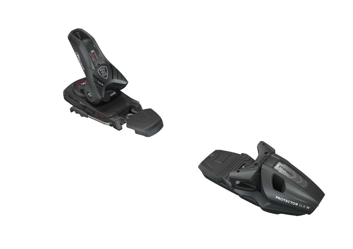 Tyrolia Protector SLR 11 GW Ski Bindings, Matte Black, 80 mm Brake in Black - rear angle view