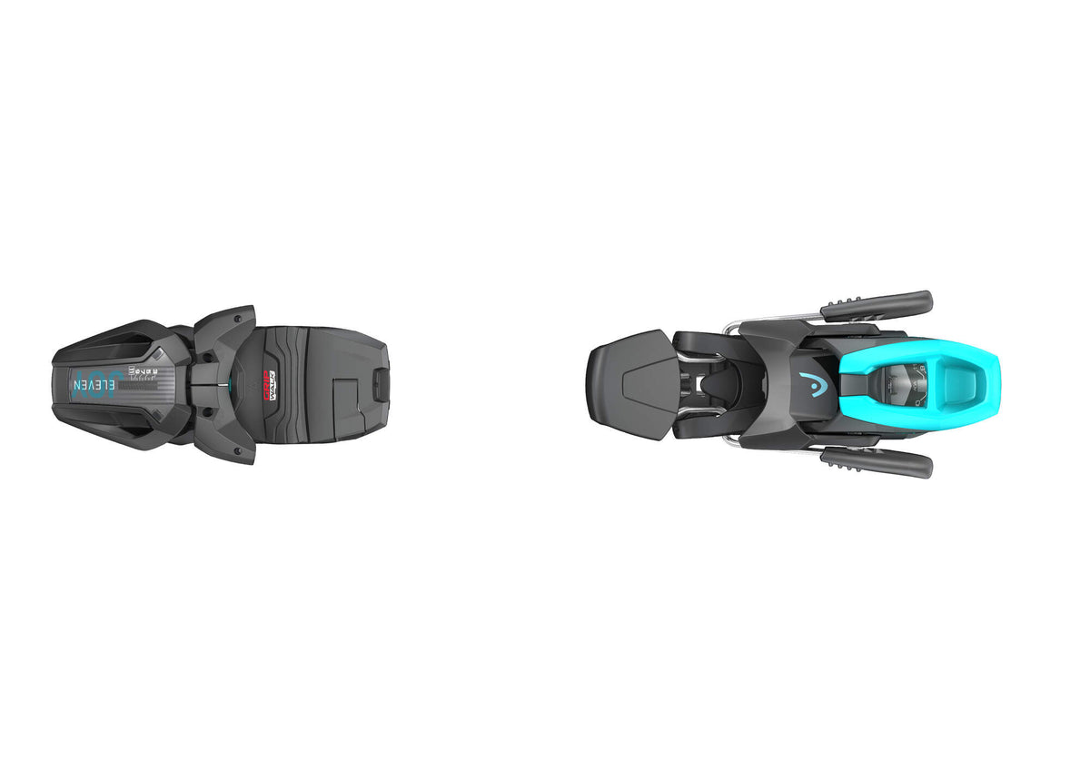 Tyrolia JOY 11 GW SLR Womens Ski Bindings, Matte Black/Speed Blue, 78 mm Brake in Black - top view