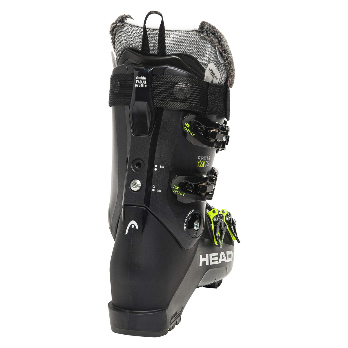 HEAD Formula RS 105 W GW Womens Ski Boots, Dark Blue/Yellow, 27.5 in Dark Blue/Yellow - back view