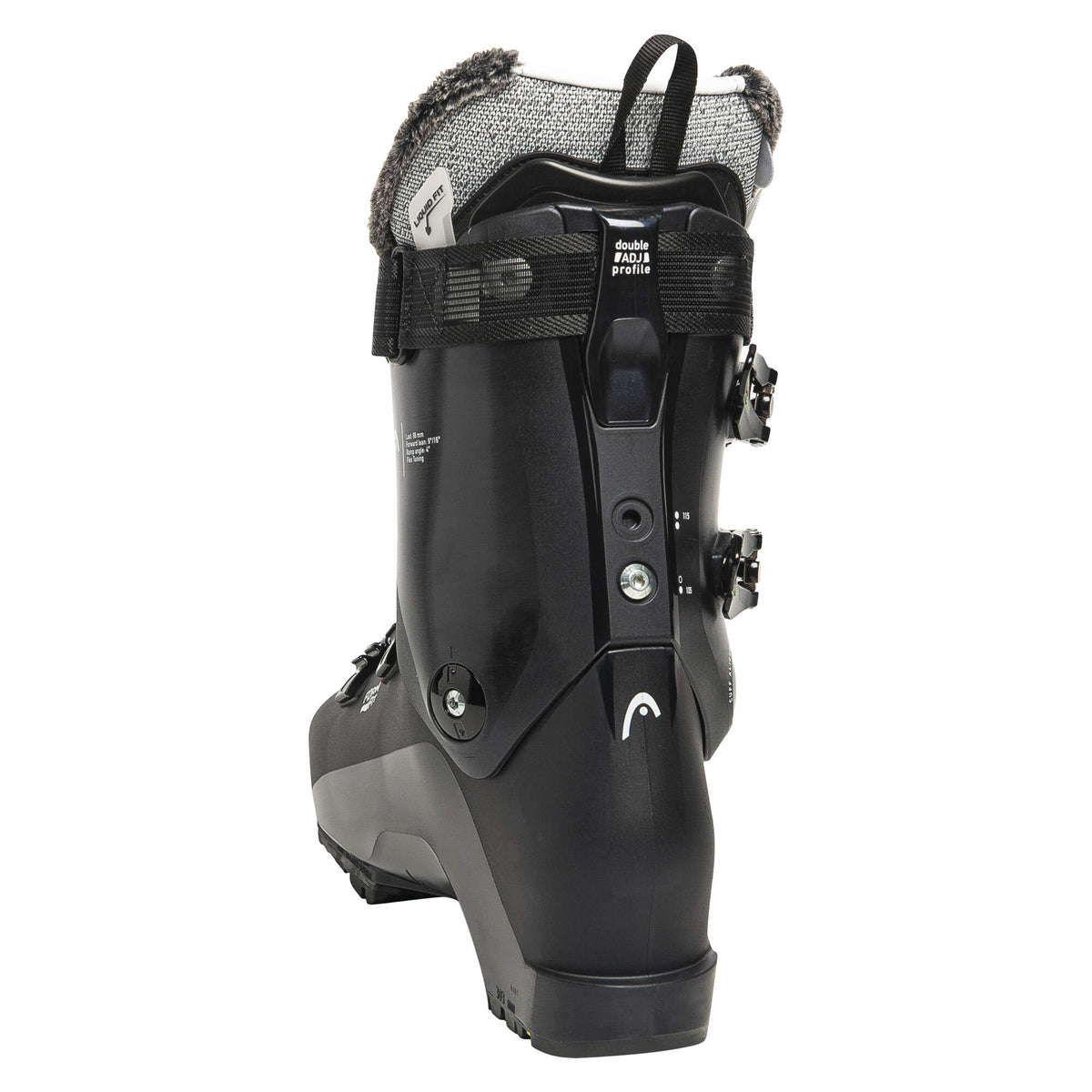 HEAD Formula RS 105 W GW Womens Ski Boots, Dark Blue/Yellow, 27.5 in Dark Blue/Yellow - back angle view
