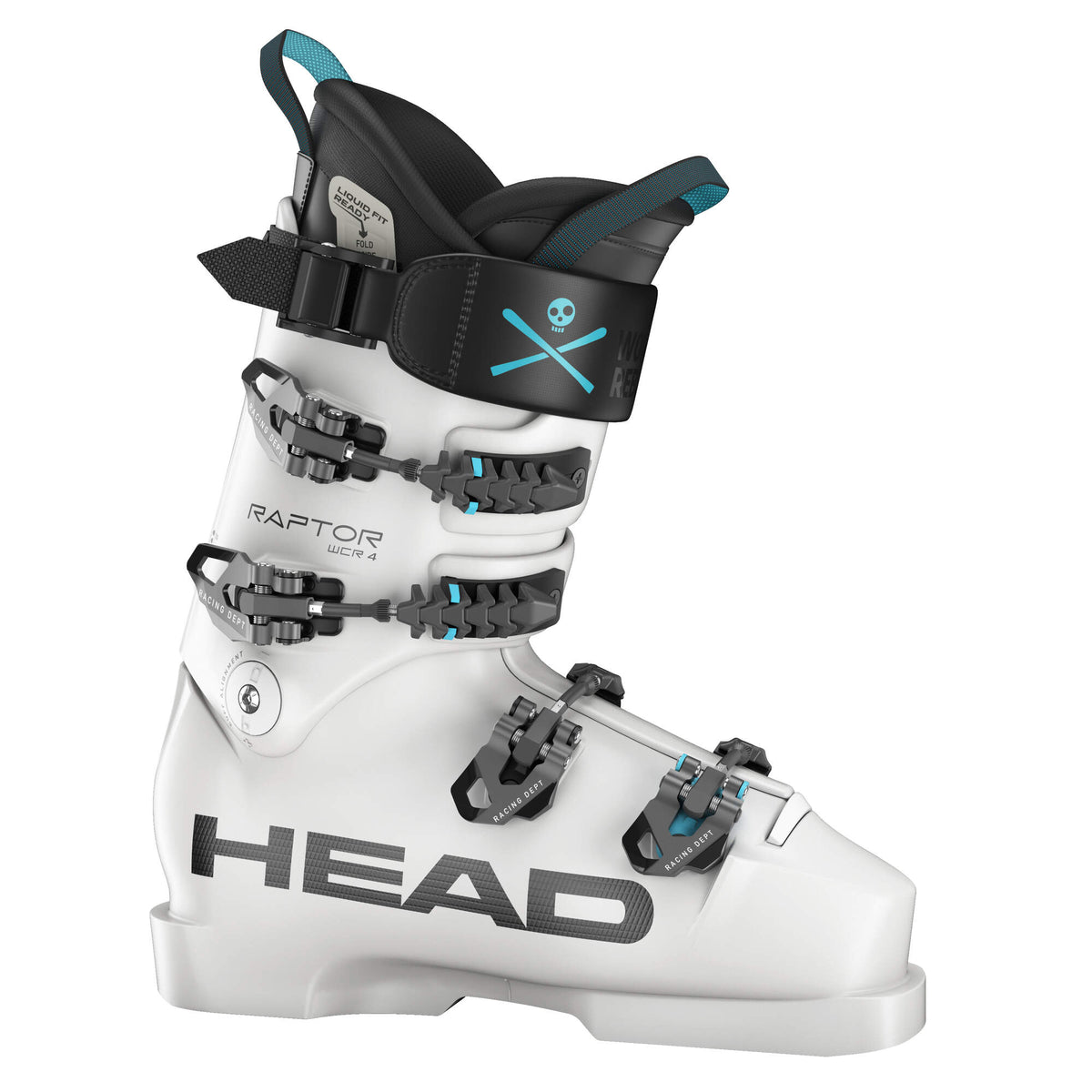 HEAD RAPTOR WCR 4 Race Ski Boots, White in White - side view