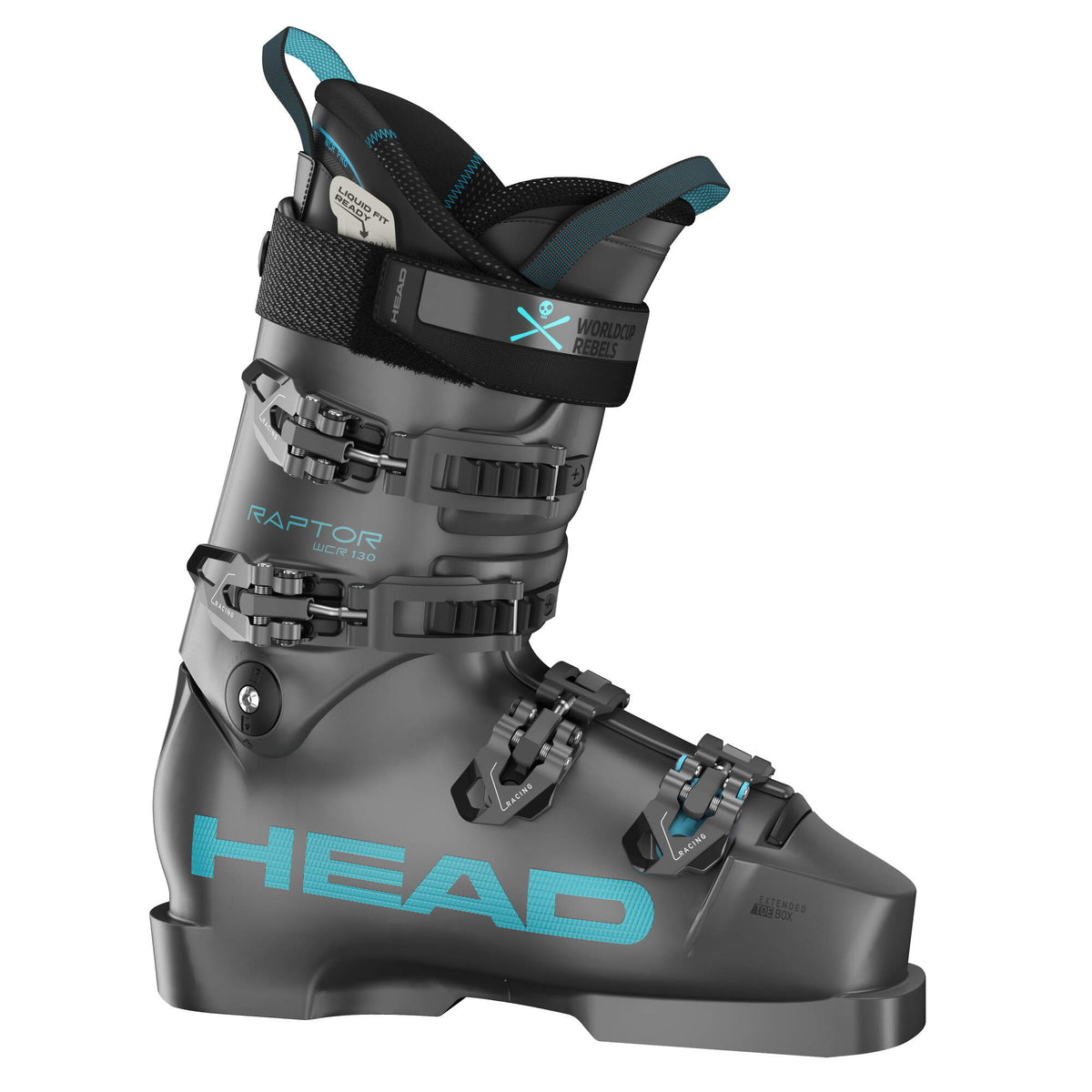 HEAD RAPTOR WCR 130S Race Ski Boots, Anthracite in Anthracite - side view