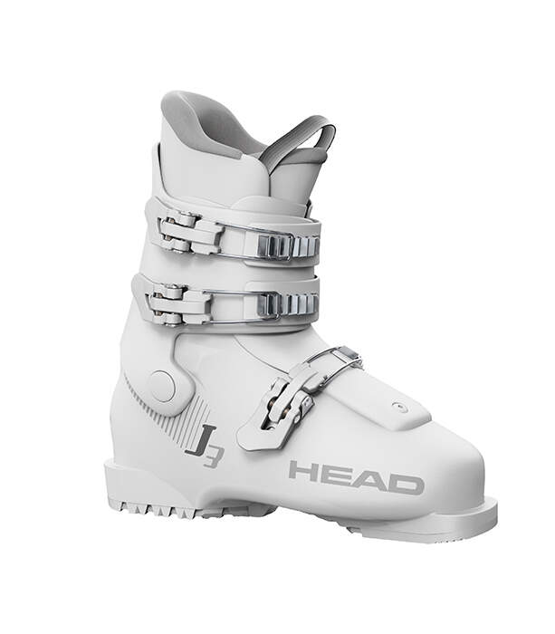 HEAD J 3 Junior Ski Boots, White/Gray in White - side view