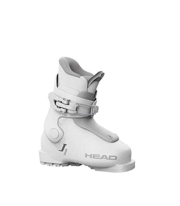 HEAD J1 Kids Ski Boots, White/Gray, Mondo 16.5 - side view