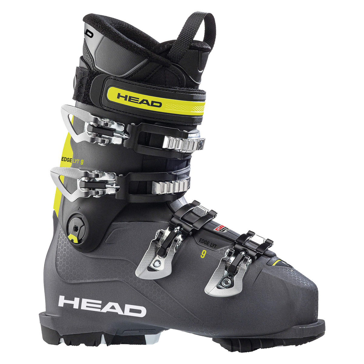 HEAD Edge LYT 9 R HV GW Ski Boots, Anthracite/Yellow in Anthracite/Yellow - side view