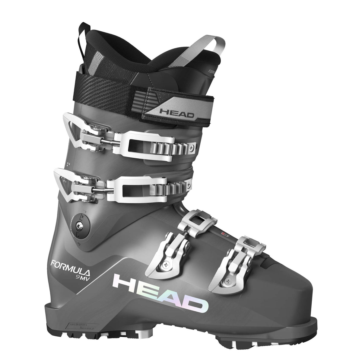 HEAD FORMULA 9 W R MV GW Womens Ski Boots, Anthracite, 24.5 in Gray - side view