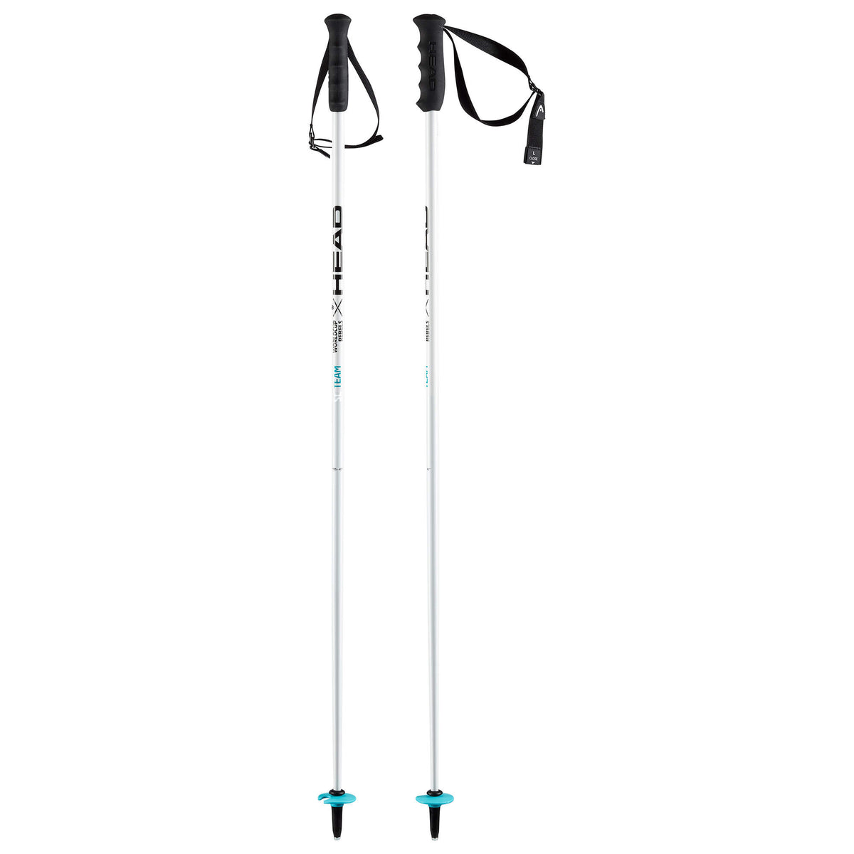 HEAD Worldcup SL Junior Race Ski Poles in White - full view