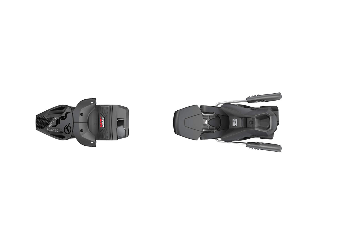 Tyrolia JRS 7.5 GW CA Junior Ski Bindings, Black/White, 90 mm Brake in Black - top view