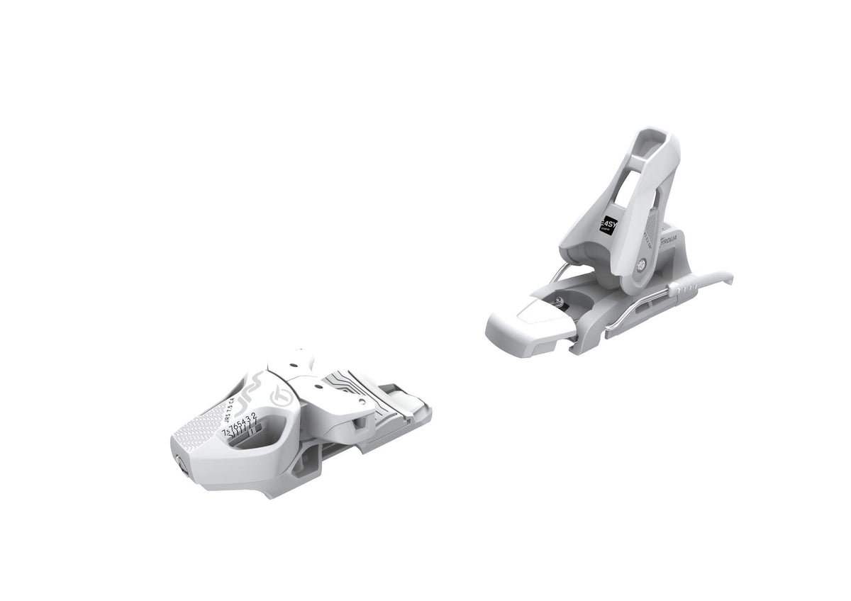 Tyrolia JRS 7.5 GW CA Junior Ski Bindings, White, 78 mm Brake in White - side angle view