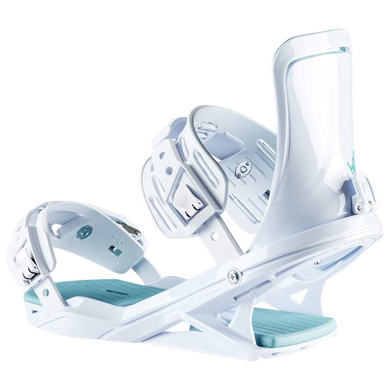 HEAD FX FAY I LYT Womens Snowboard Bindings, White, Size S in White - front angle view