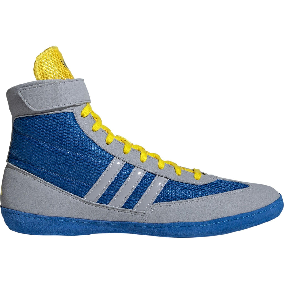 Adidas Combat Speed 4 Grey/Bright Royal/Yellow Wrestling Shoes in Grey/Bright Royal/Yellow