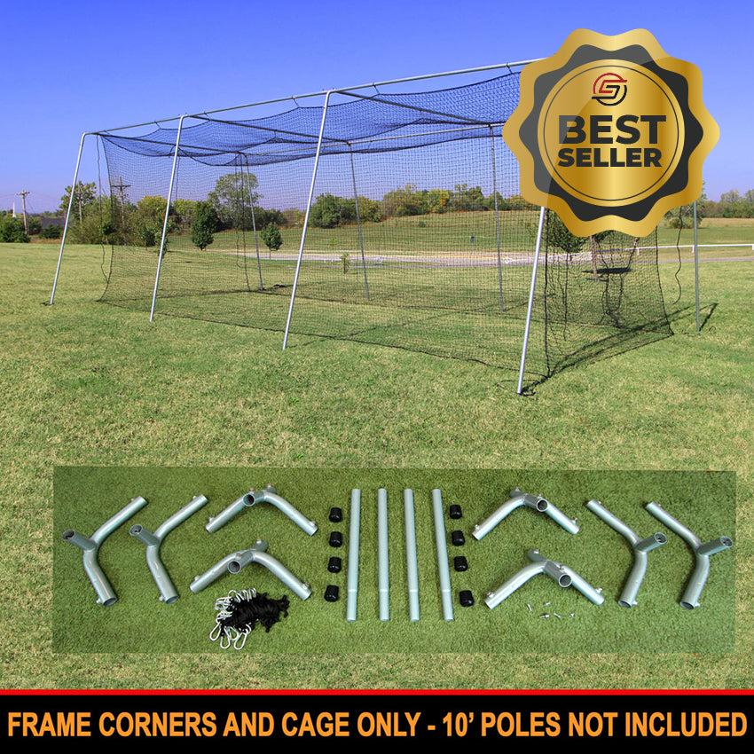 Cimarron 40x12x10 #24 Batting Cage & Frame Corners - Front View