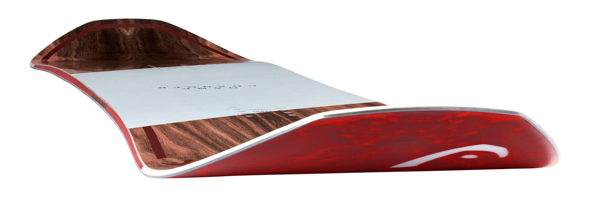 HEAD GAMECHANGER Snowboard, Directional Powder Cruiser in Red - tail detail