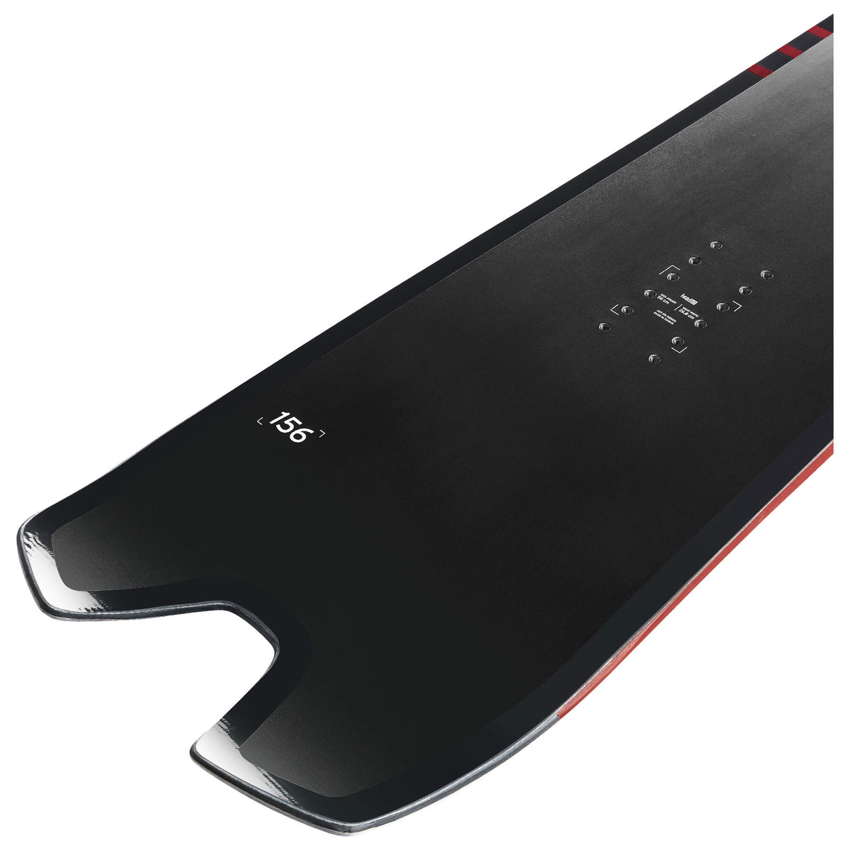 HEAD E.B.I. LYT Swallow Tail Snowboard, Black/Red in Black - tail detail